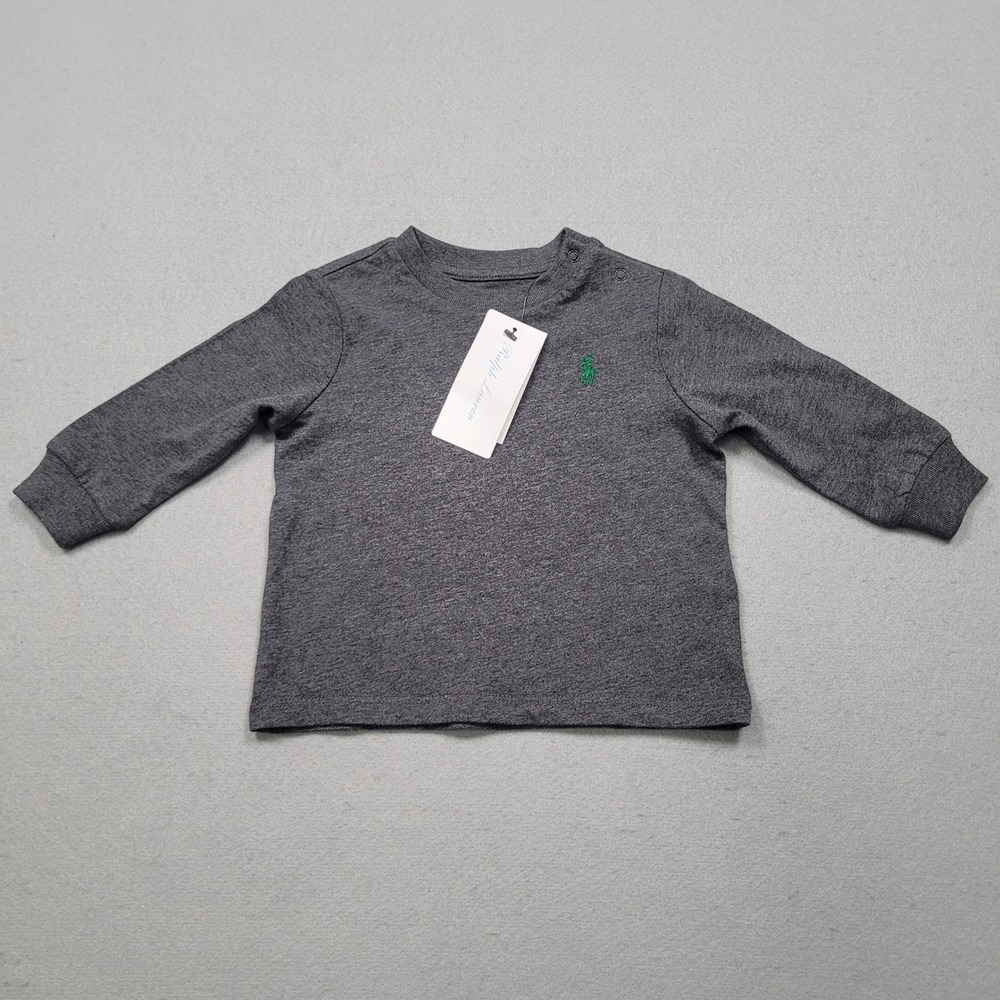Polo Ralph Lauren Kids Grey Long Sleeve Crew Neck T-Shirt Size 6M 320854677036